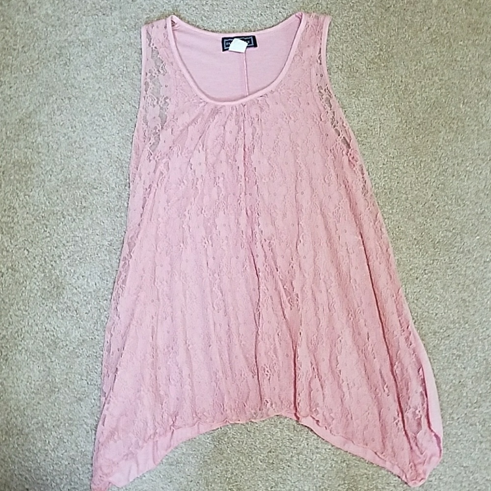 Pink tunic/ tank lacy pretty